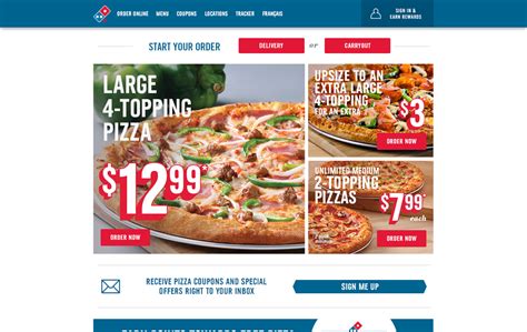 domino's official site.